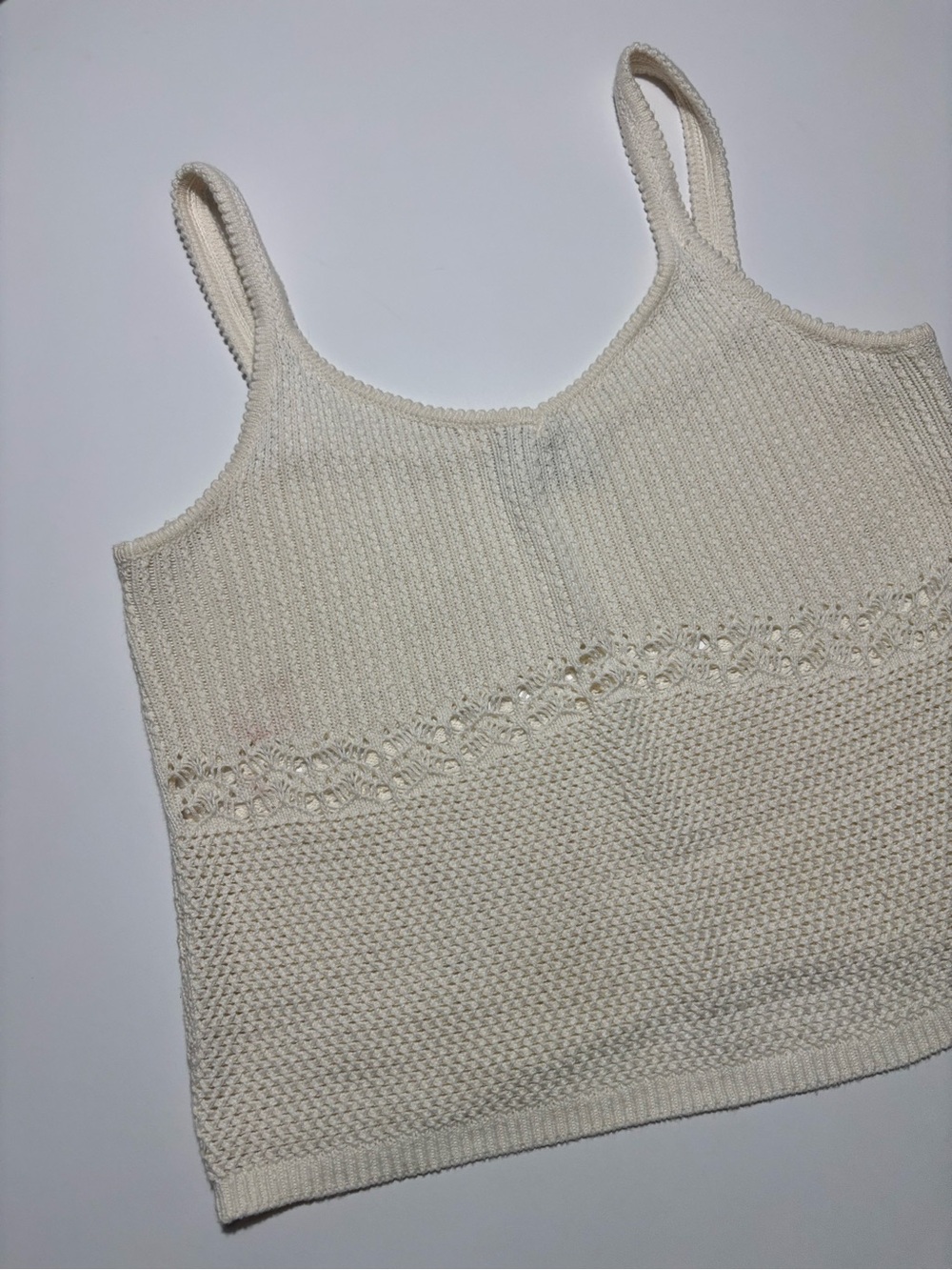 Old Navy White Crochet Cotton Tank Top